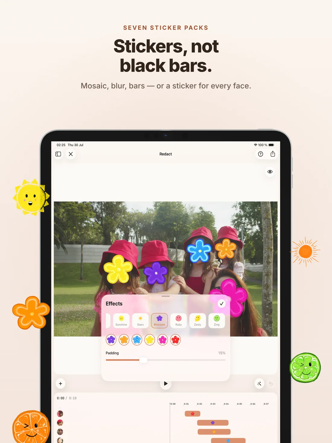 Redact on iPad: Stickers, not black bars